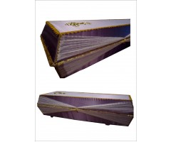 Гроб фиолетовый креп-сатин, белый гипюр. 44600